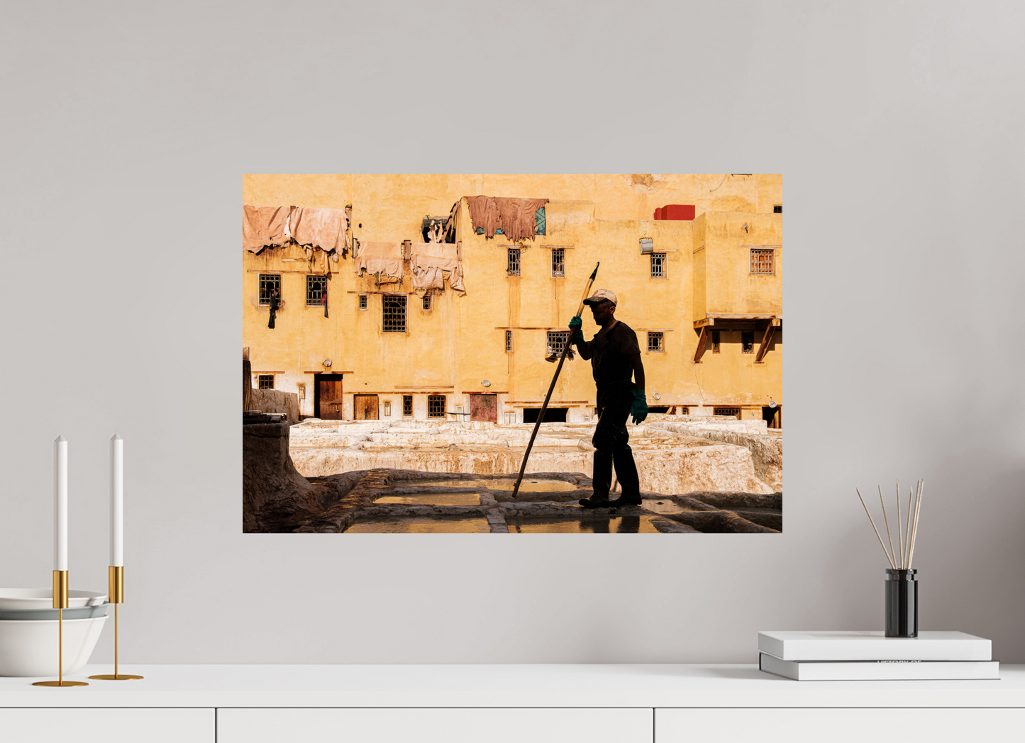 Sarah Varlet - Photo Affiche Poster - Décoration - Maroc - Voyage - Fes - Tanneur - Tannerie Chouara