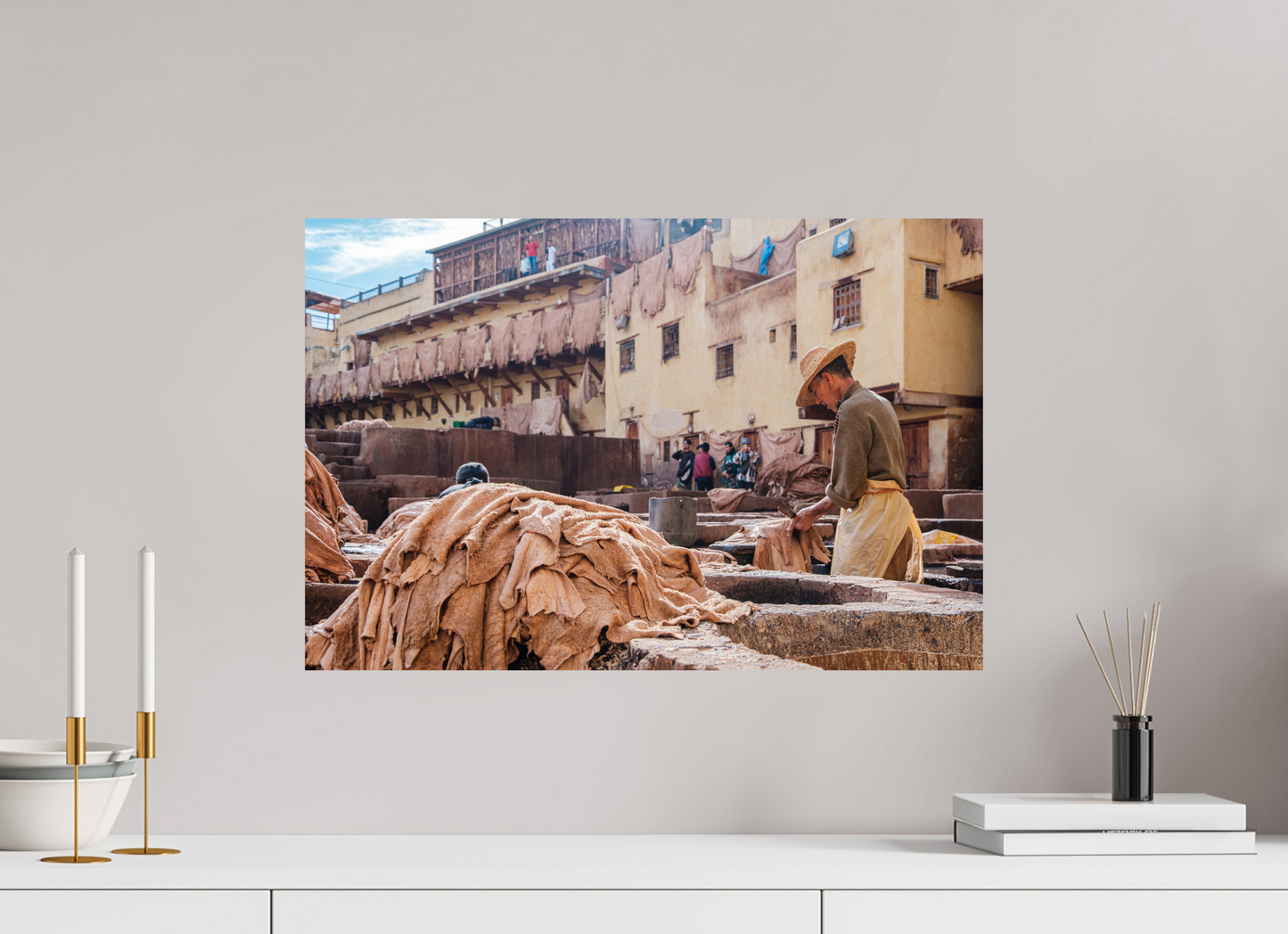 Sarah Varlet - Photo Affiche Poster - Décoration - Maroc - Voyage - Fes - Tanneur - Tannerie Chouara