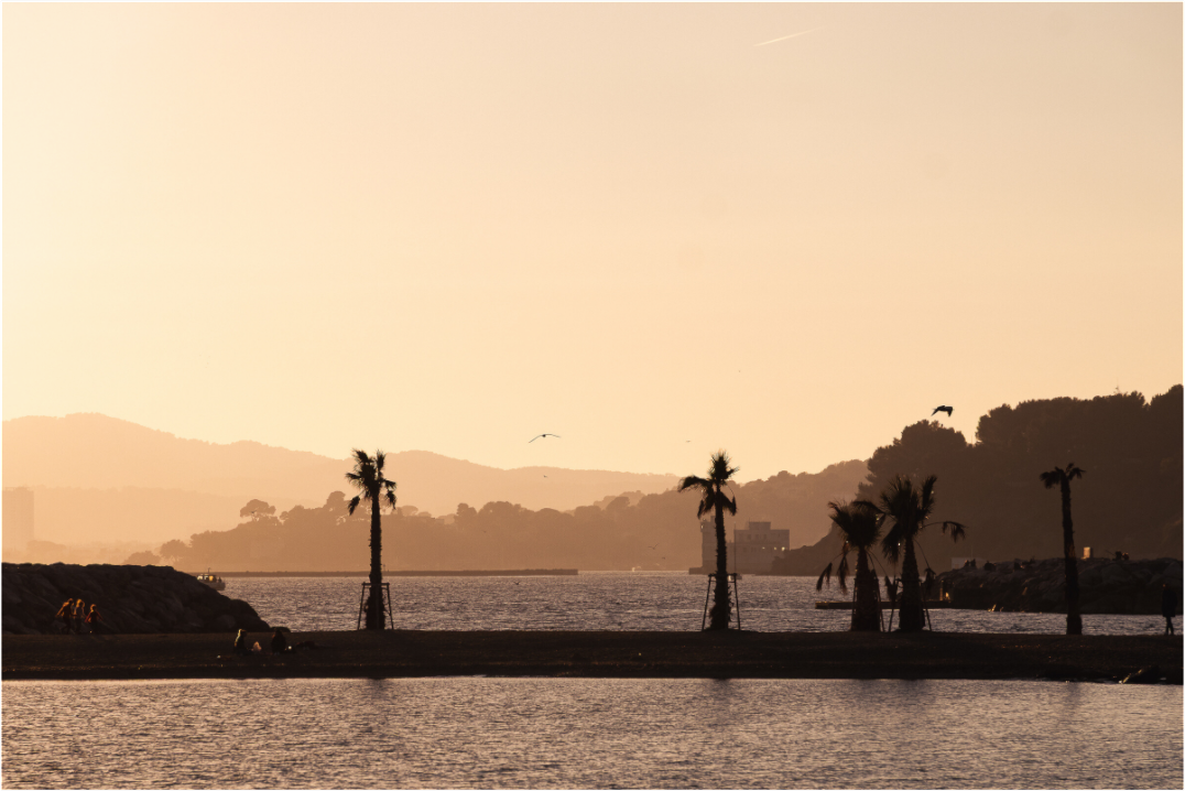 Toulon - Sunset on the beaches of Mourillon