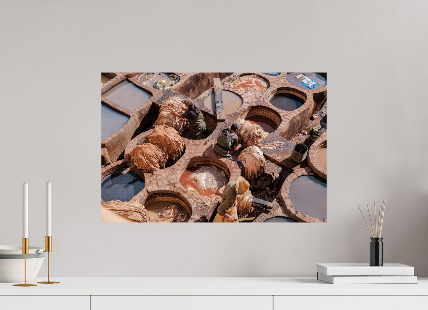 Sarah Varlet - Photo Affiche Poster - Décoration - Maroc - Voyage - Fes - Tanneur - Tannerie Chouara