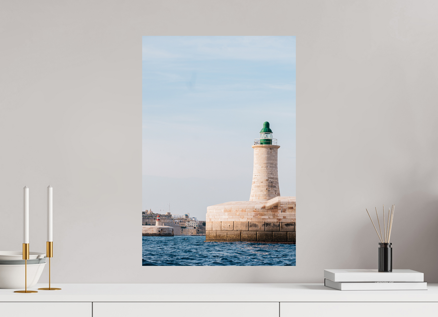 40 x 60 cm, Photo Print On Fuji Crystal DP II Les Phares du Grand Harbour - Malte