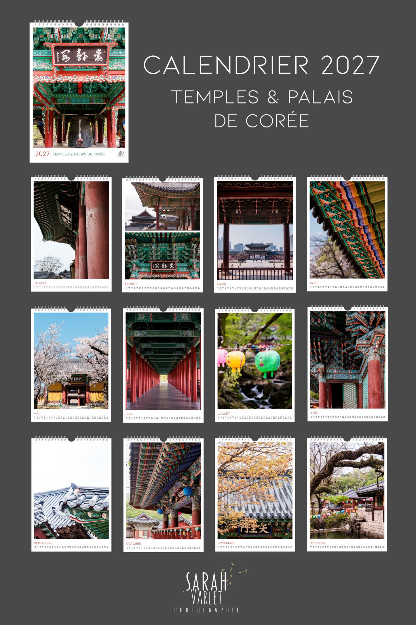Calendrier photos 2027 - Corée : Temples & Palais