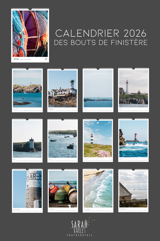 Calendrier 2026 Finistère Bretagne photographe Sarah Varlet
