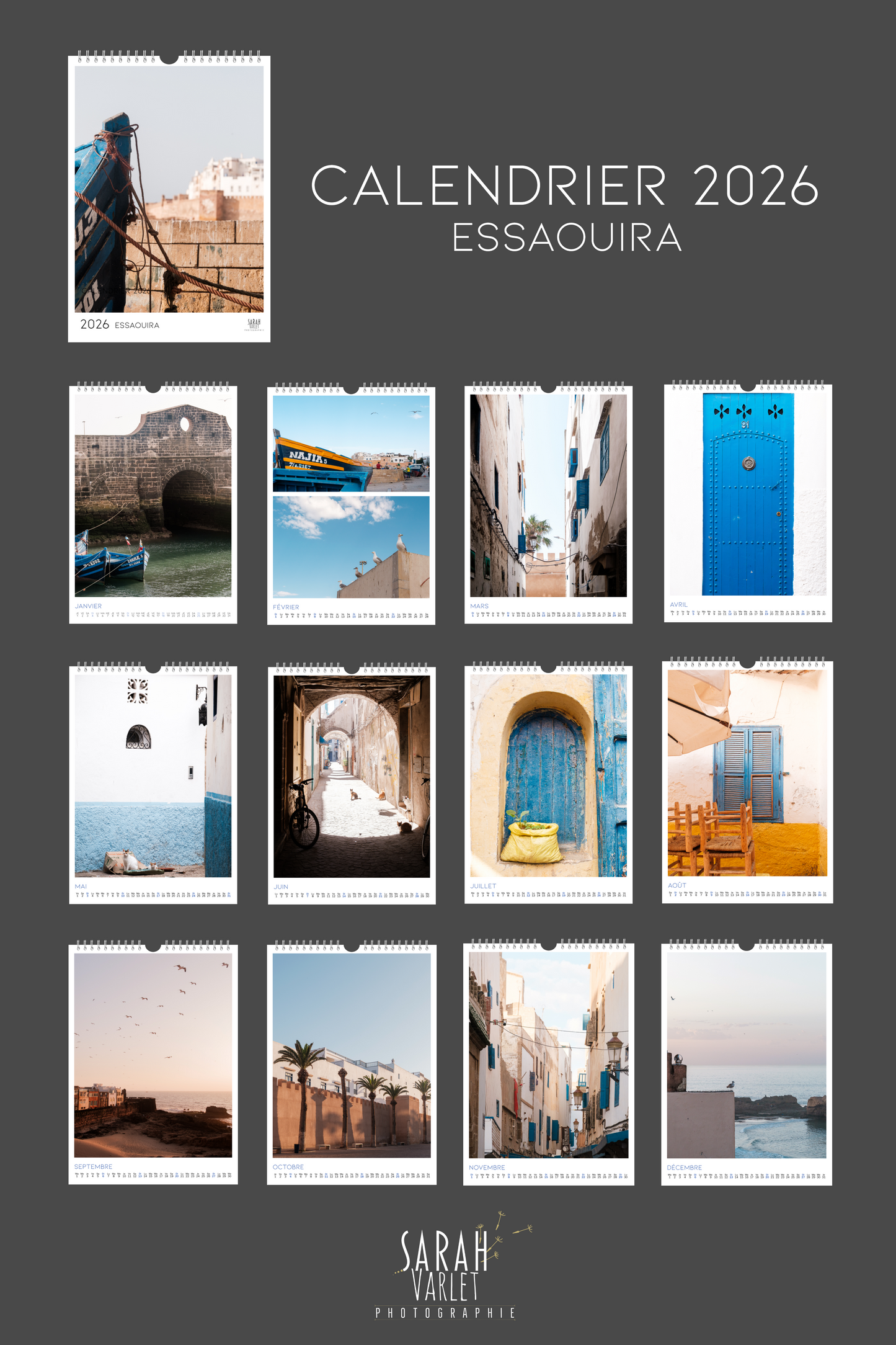 Calendrier 2026 Essaouira Maroc photographe Sarah Varlet
