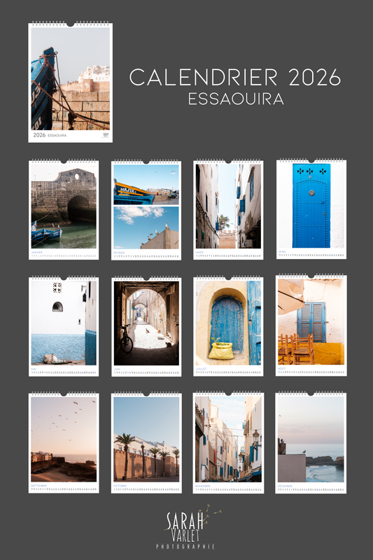 Calendrier 2026 Essaouira Maroc photographe Sarah Varlet