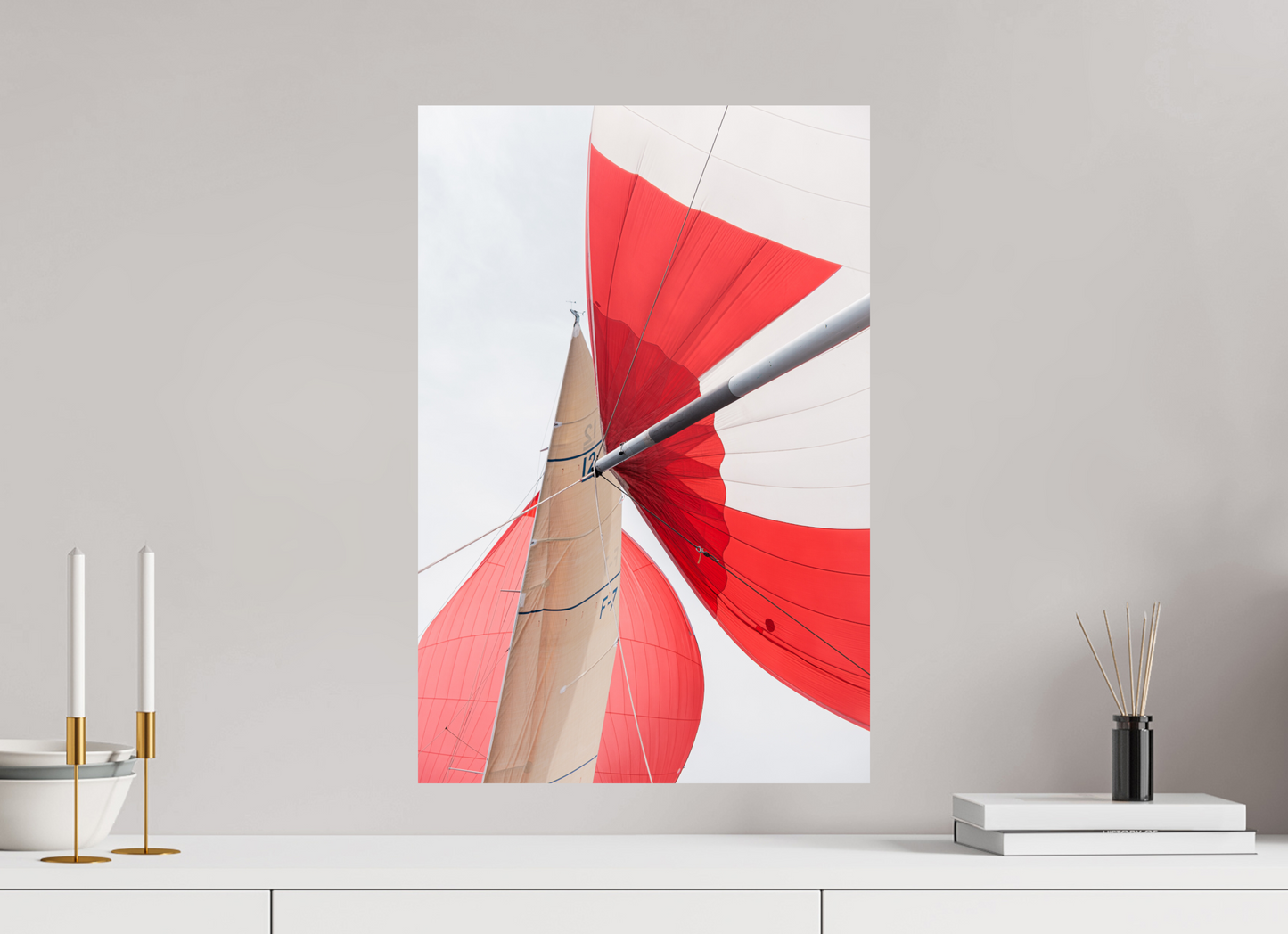 Photographie Décoration Sarah Varlet Régates Bateau French Kiss 12MJI Minimalisme Voiles et Spi