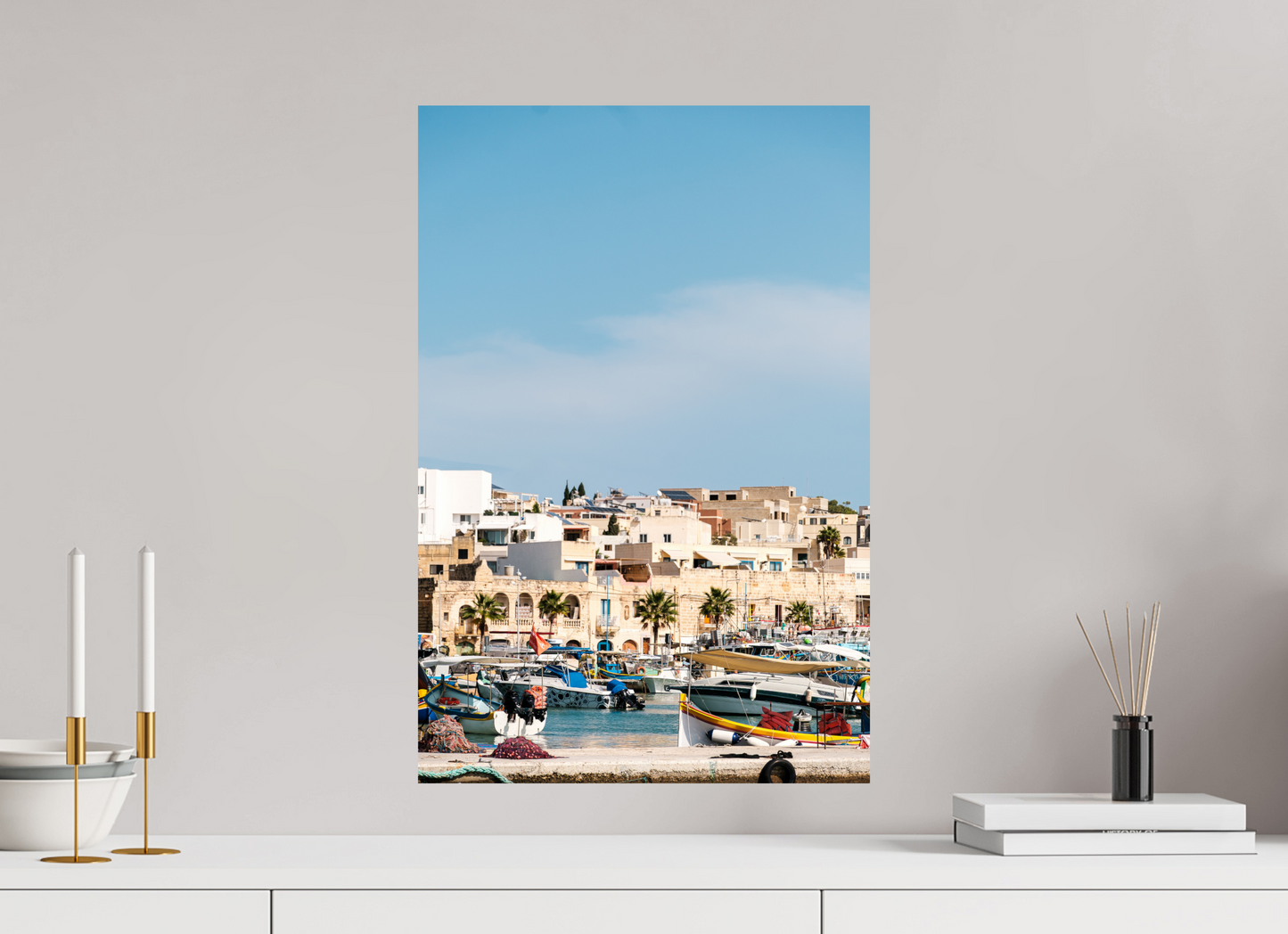 40 x 60 cm, Photo Print On Fuji Crystal DP II Du côté des pêcheurs de Marsaxlokk - Malte