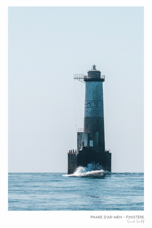 Photographie Décoration Sarah Varlet Phare d'AR-MEN Finistère Bretagne Mer d'Iroise