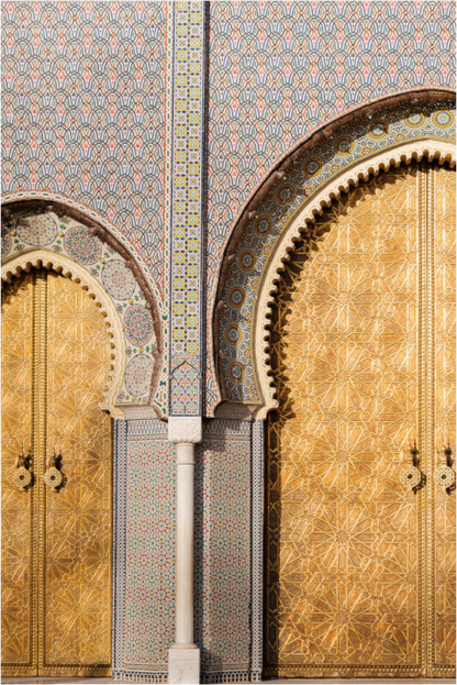 Sarah Varlet - Photo Affiche Poster - Décoration - Maroc - Voyage - Portes - Zelliges - Fes - Or