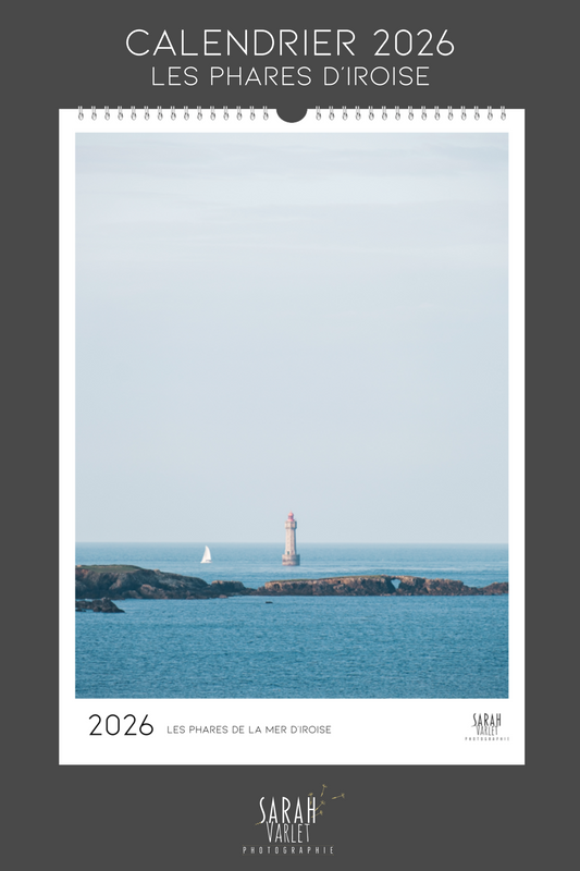 Calendrier 2026 - Photos de phares de la Mer d'Iroise Finistère (Ar-Men, La Vieille, Petit Minou, Saint Mathieu...)