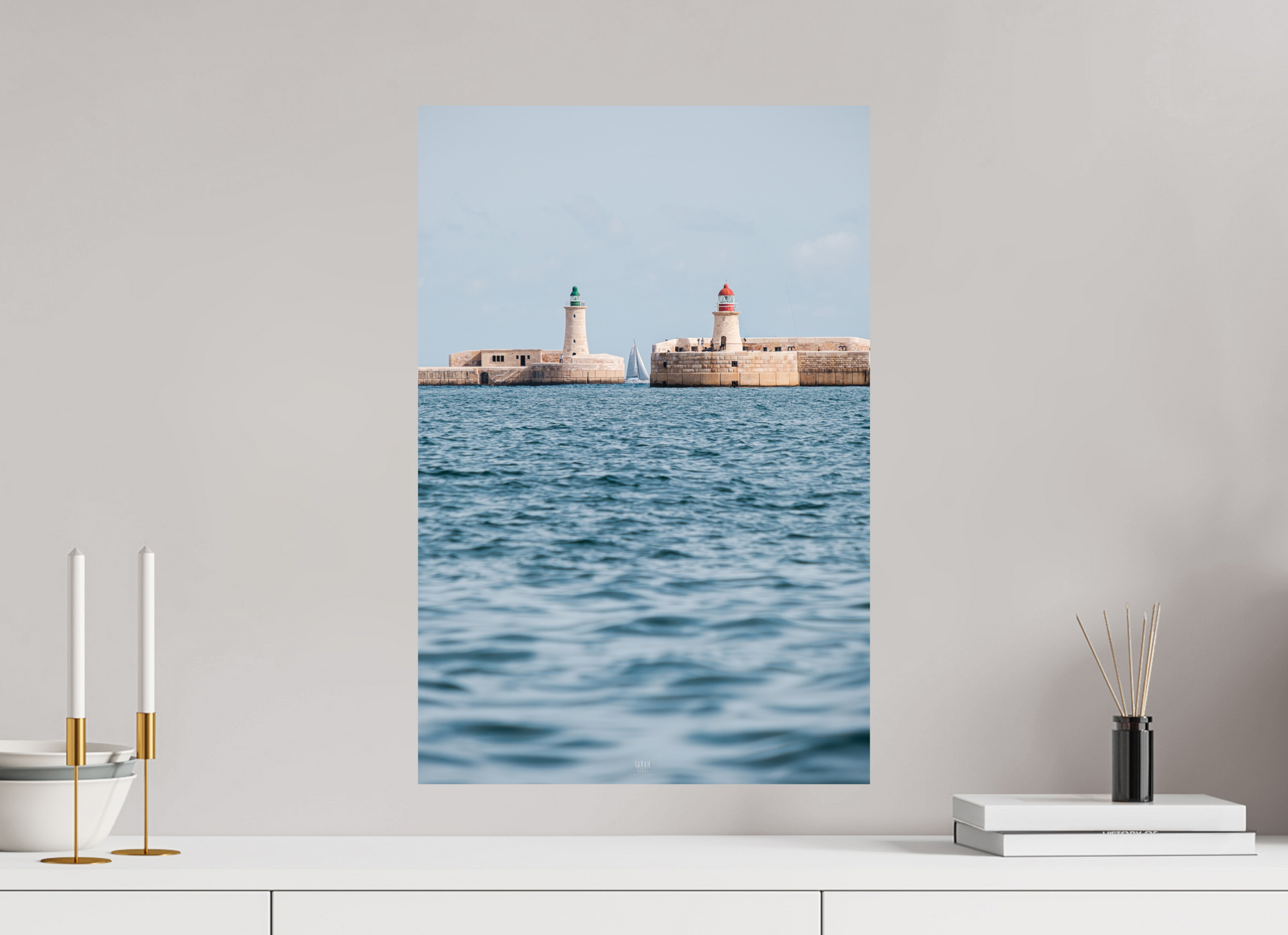 40 x 60 cm, Photo Print On Fuji Crystal DP II Les phares du Grand Harbour - Malte
