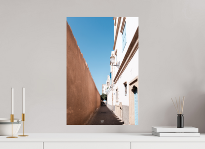 Photographe Sarah Varlet Décoration Print Affiche Poster Essaouira Maroc Rue Blanc et bleu Minimalisme