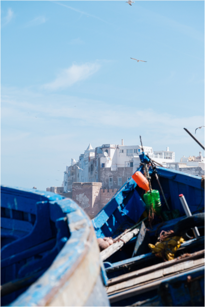 Sarah Varlet - Photo Affiche Poster - Décoration - Voyage Maroc Essaouira Medina Barque bleu