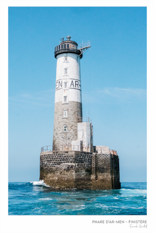 Photographie Décoration Sarah Varlet Phare d'AR-MEN Finistère Bretagne Mer d'Iroise