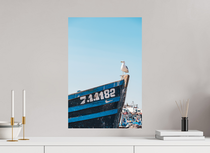 Sarah Varlet - Photo Affiche Poster - Décoration - Maroc Essaouira - Barque Bleu - Mouette